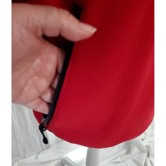 Vtg LL Bean Polartec Wind Pro Fleece Jacket USA Made Red & Black Full Zip Mens L - Picture 6 of 16